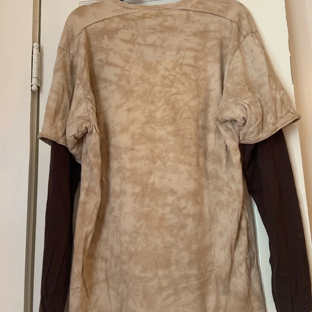 Men's Beige Graphic Long Sleeve Shirt - Picture 2 of 3
